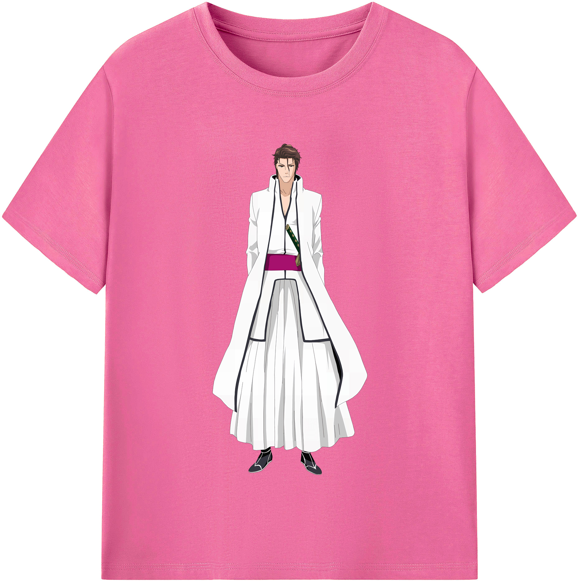 （画像用） ブリーチ 藍染 惣右介（あいぜん そうすけ） BLEACH Aizen Sousuke レディースカジュアルプリントTシャツ（綿100％）